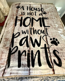 Adult Paw Prints Minky Fur Blanket