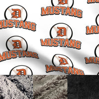 Travel Dickinson Mustangs Baseball Minky Fur Blanket