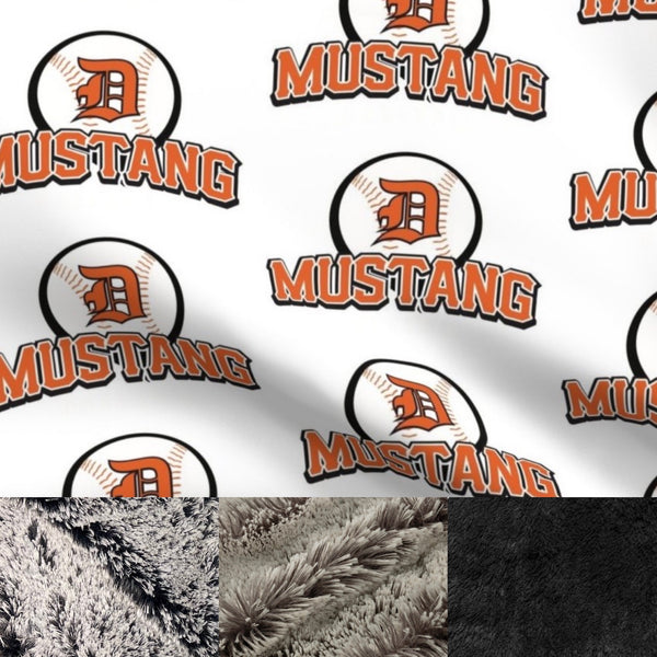 Travel Dickinson Mustangs Baseball Minky Fur Blanket
