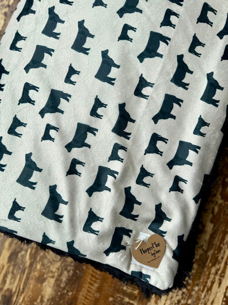 Toddler Cow Minky Fur Blanket