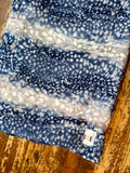 Adult Blue, Grey, and White Fawn Minky on Minky Blanket