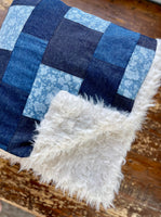 Adult Jean Patchwork Fur Blanket