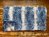 Adult Blue, Grey, and White Fawn Minky on Minky Blanket