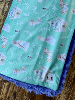 Toddler Teal Princess Minky Fur Blanket