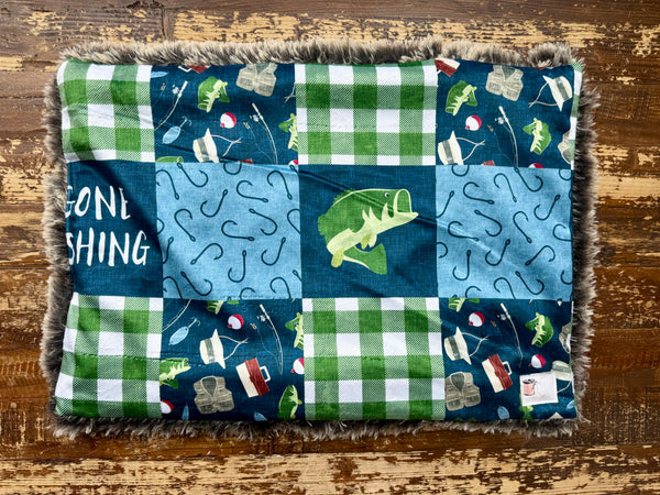 Gone Fishing Minky Fur Car seat Blanket