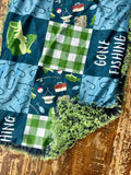 Gone Fishing Minky Fur Car seat Blanket