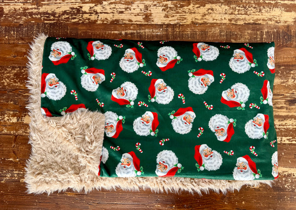Adult Vintage Santa Minky Fur Blanket