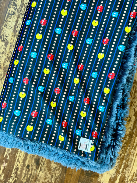Adult PAC Man Minky Fur Blanket