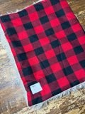 Plaid Flannel Fur Car seat Blanket