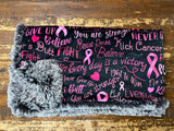 Toddler Pink Ribbion Minky Fur Blanket