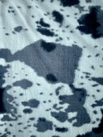 Adult Black and Silver Cowhide Minky on Minky Blanket