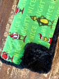 Adult Grinch Fleece Fur Blanket