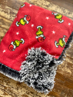 Fleece Grinch Fur Car Seat Blanket