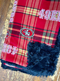 Adult XL Football Fleece Fur Blanket