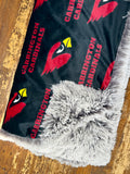 SALE Travel Carrington Cardinals Minky Fur Blanket