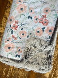 Adult Floral Minky Fur Blanket