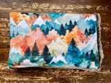 Adult Mountains Minky Fur Blanket