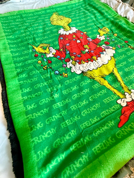 Adult Grinch Fleece Fur Blanket