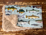 Adult Fish Minky Fur Blanket