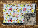 Baby Baby Farm Animals Minky Fur Blanket