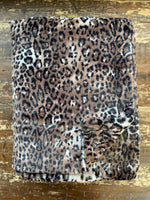 Adult Brown Leopard Minky on Minky Blanket