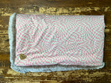 Adult Pink Checkered Minky Fur Blanket
