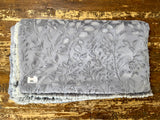 Adult Silver Minky on Fur Blanket