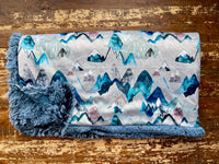 Toddler Blue Mountains Minky Fur Blanket