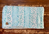 Adult Teal Fawn Minky on Minky Blanket