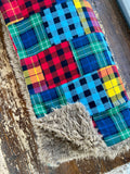 Adult Flannel Patchwork Fur Blanket