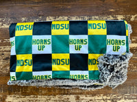 Pre Order Toddler NDSU Horns Up Minky Fur Blanket
