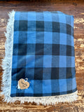 Adult Flannel Timberline Blue Plaid Fur Blanket