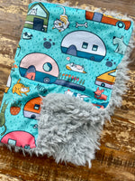 Camping Minky Fur Car seat Blanket