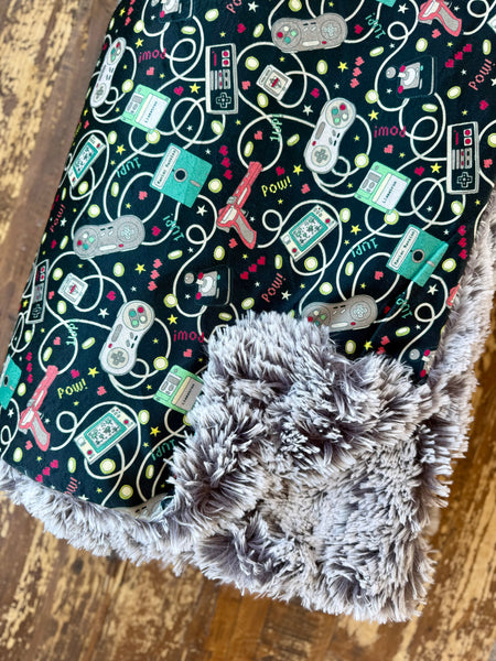 Adult Level Up Minky Fur Blanket