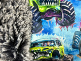 Toddler Monster Truck Minky Fur Blanket