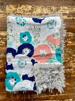 Embrace Cotton Floral Fur Car Seat Blanket