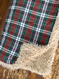 Adult Plaid Flannel Fur Blanket