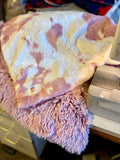 Adult Pink Cowhide Minky on Fur Blanket