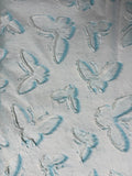 Adult Teal Butterfly Minky on Minky Blanket
