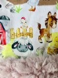Mini Baby Farm Animals Minky Fur Blanket