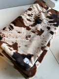 Adult Cowhide Minky on Minky Blanket