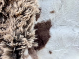Adult Brown and Cream Cowhide Minky on Fur Blanket