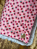 Toddler Strawberries Minky Fur Blanket