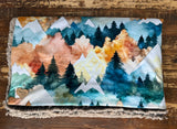 Adult Watercolor Mountains Minky Fur Blanket