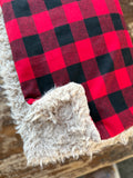Adult Flannel Classic Buffalo Fur Blanket