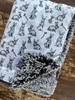 Mini Baby Rabbits Minky Fur Blanket