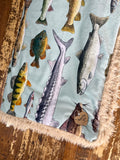 Toddler Fishing Minky Fur Blanket