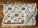 Baby Noahs Ark Minky Fur Blanket