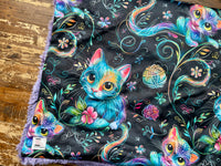 Toddler Rainbow Kitty Minky Fur Blanket