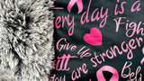 Toddler Pink Ribbion Minky Fur Blanket